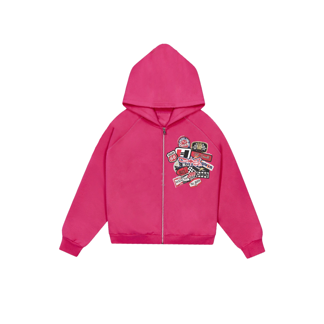 🏎️ WTD RACER ZIP UP - PINK